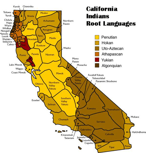 California Indian Tribal Language Families